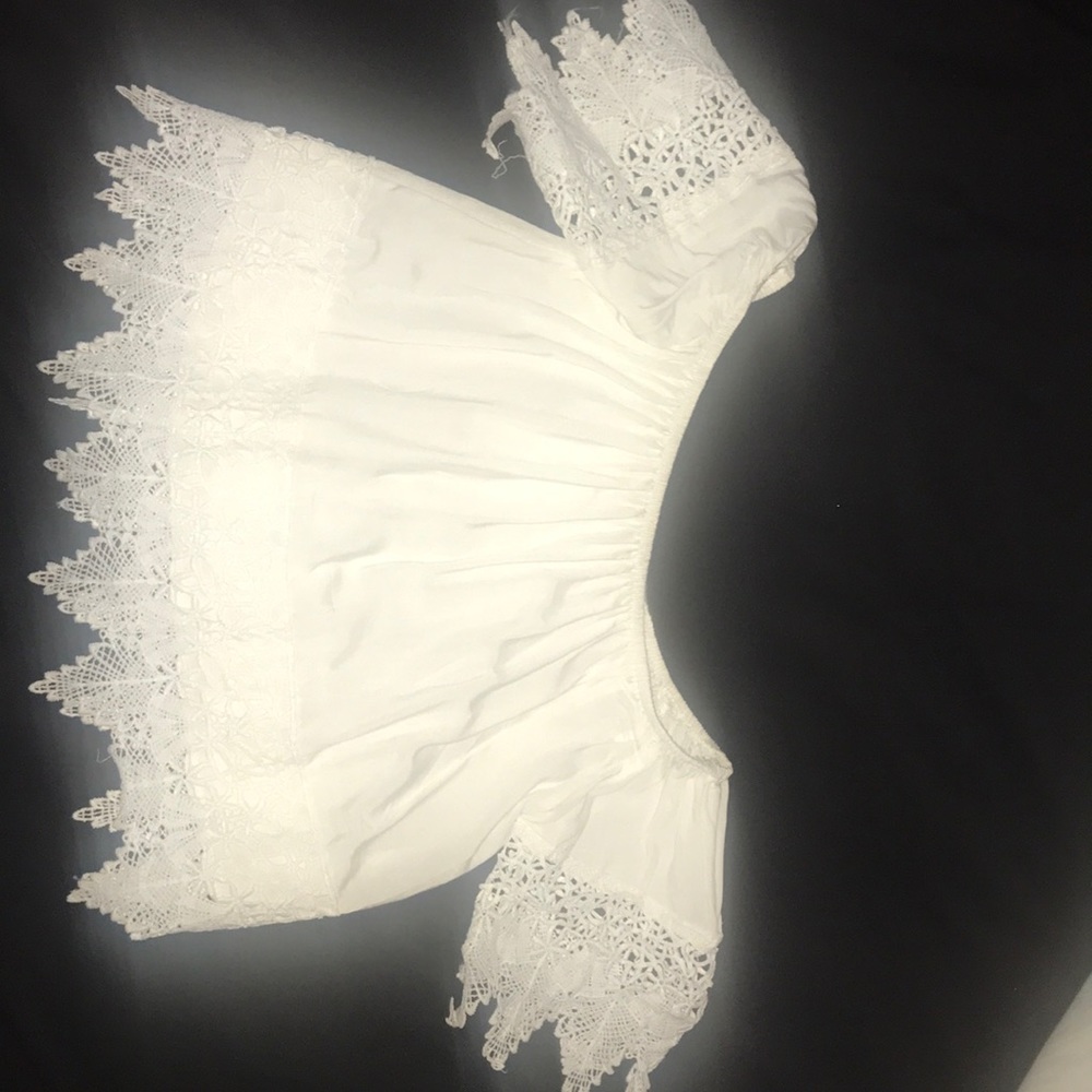 White lace crop top